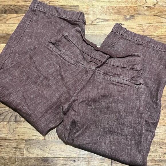 Free People Ainsley Belted Trouser Brown Size 6 - Picture 5 of 6